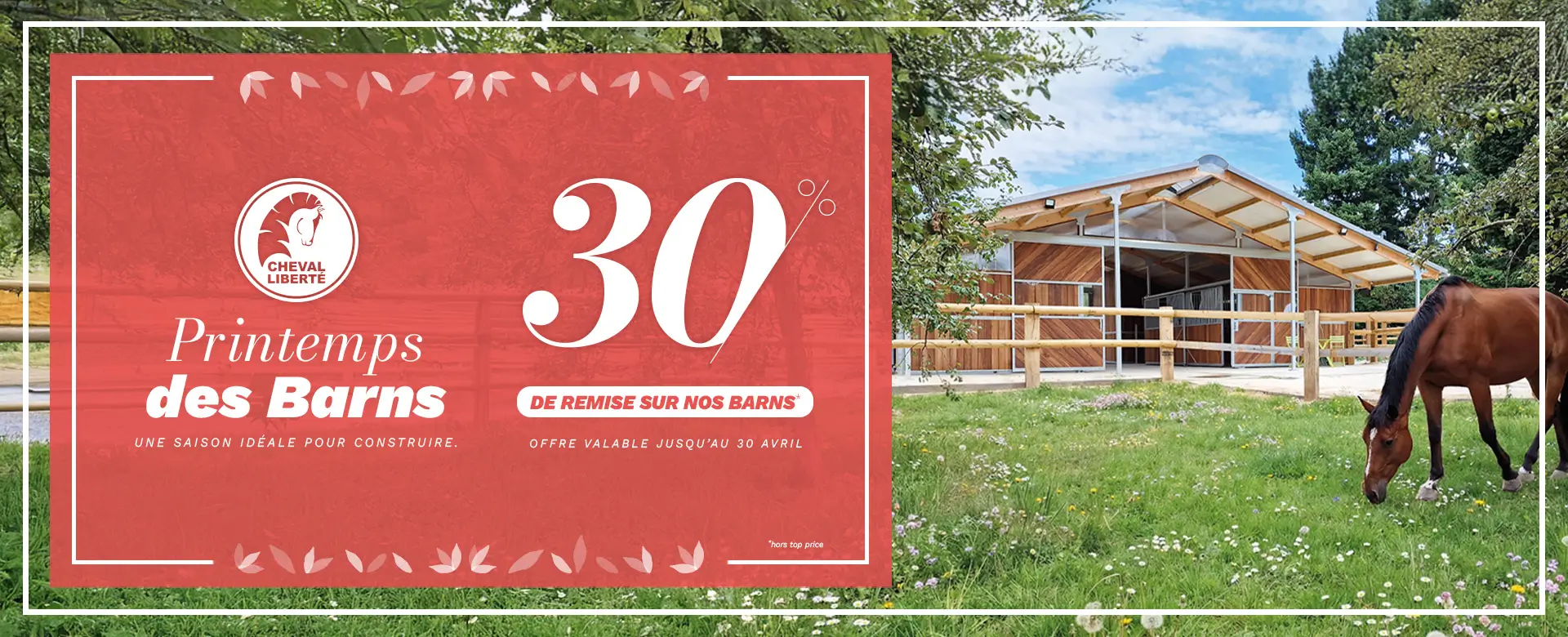 Printemps des barns Cheval Liberté